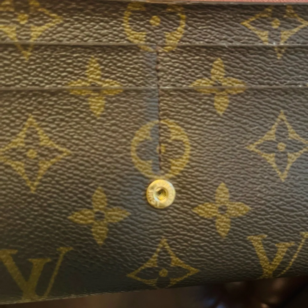 LOUIS VUITTON Long Wallet Portefeuille Sarah Monogram canvas 💯% Authentic - Picture 7 of 16